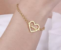 shop personalized heart bracelets